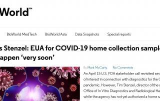 FDA EUA for home collection coming soon