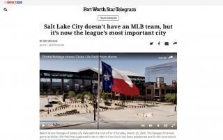 TEXAS RANGERS-Salt Lake City doesnt have an MLB team but its now the leagues most important cit