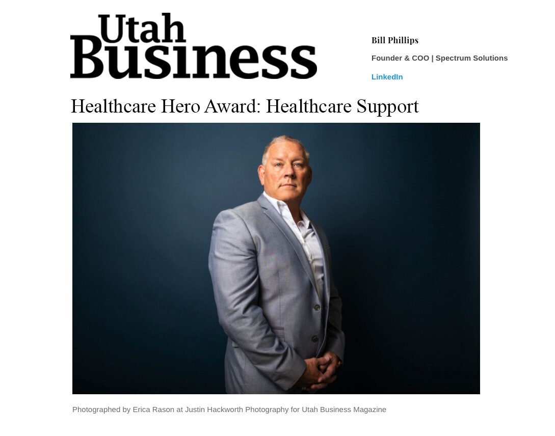 UTAH BUSINESS HEALTHCARE HEROES 2020 AWARD