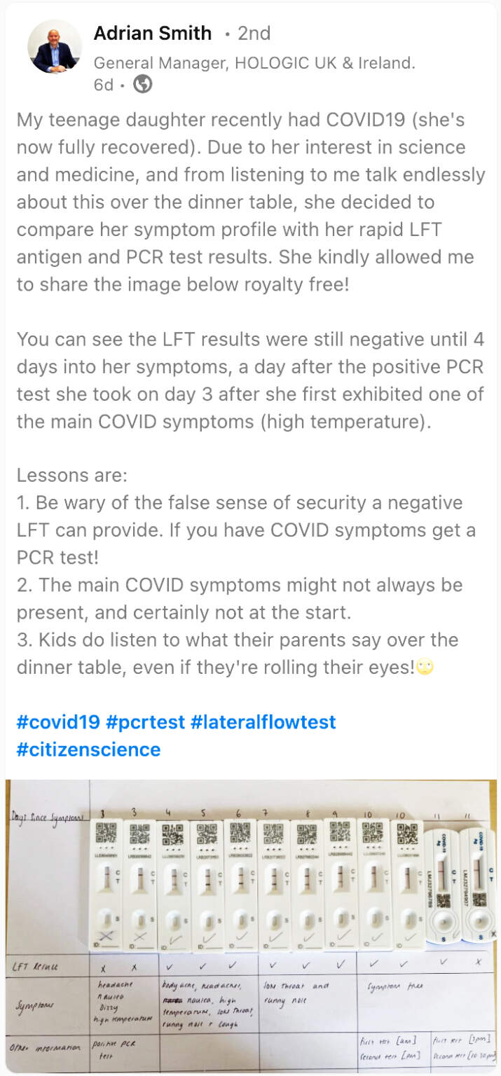 PCR vs. Rapid Antigen Lateral Flow Spectrum Solutions
